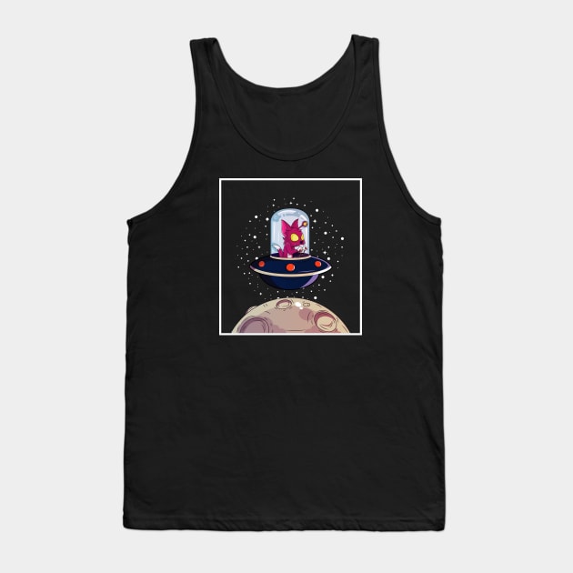 Space Cat Tank Top by dotphix